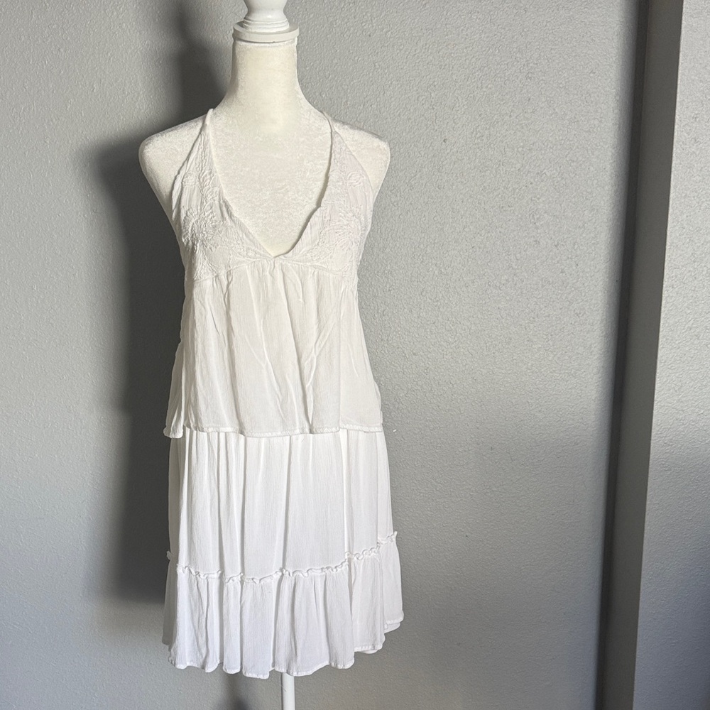 White beach top and skirt